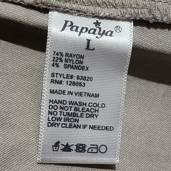 NWOT Papaya Open Front Stetchy Fitted Blazer Size Lg Juniors Beige Button Career - Picture 6 of 6